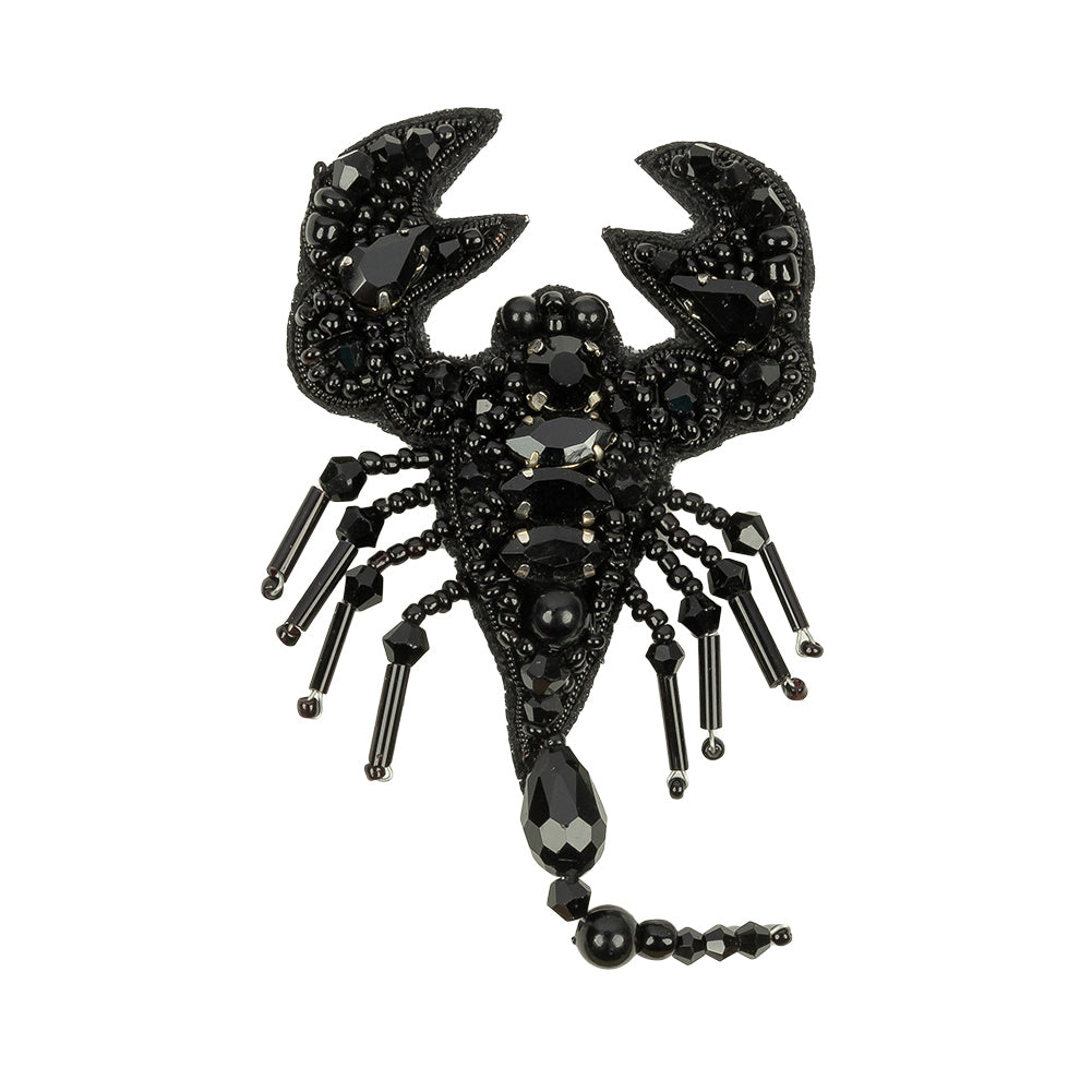 Black Scorpion Rhinestones and Glass Beaded Applique - 2.75" x 2.15" Black Scorpion Rhinestones and Glass Beaded Applique - 2.75" x 2.15"