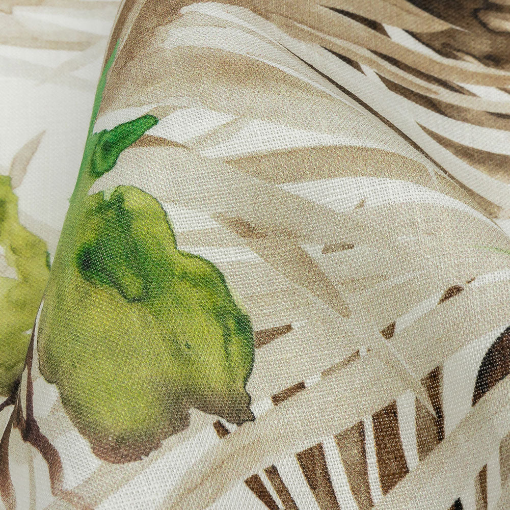 Brown Palm Fronds Medium Weight Linen Woven - Detail Brown Palm Fronds Medium Weight Linen Woven - Detail