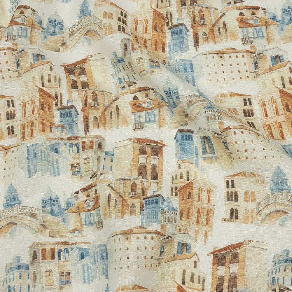 Beige and Blue City Standards Medium Weight Linen Woven Beige and Blue City Standards Medium Weight Linen Woven