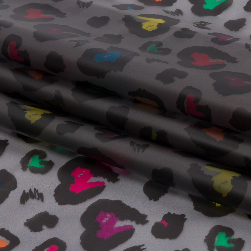 Black and Rainbow Animal Spot Hearts Lightweight Translucent Vinyl Black and Rainbow Animal Spot Hearts Lightweight Translucent Vinyl