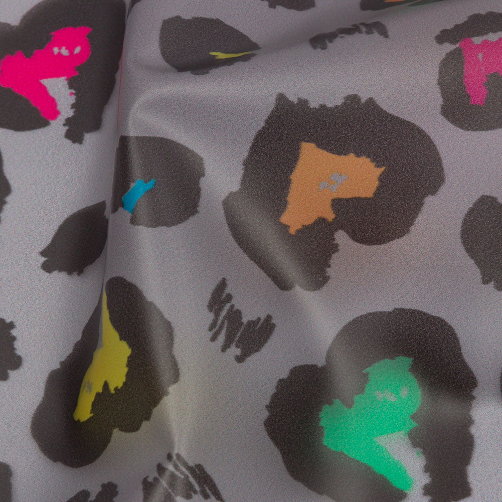 Black and Rainbow Animal Spot Hearts Lightweight Translucent Vinyl Black and Rainbow Animal Spot Hearts Lightweight Translucent Vinyl