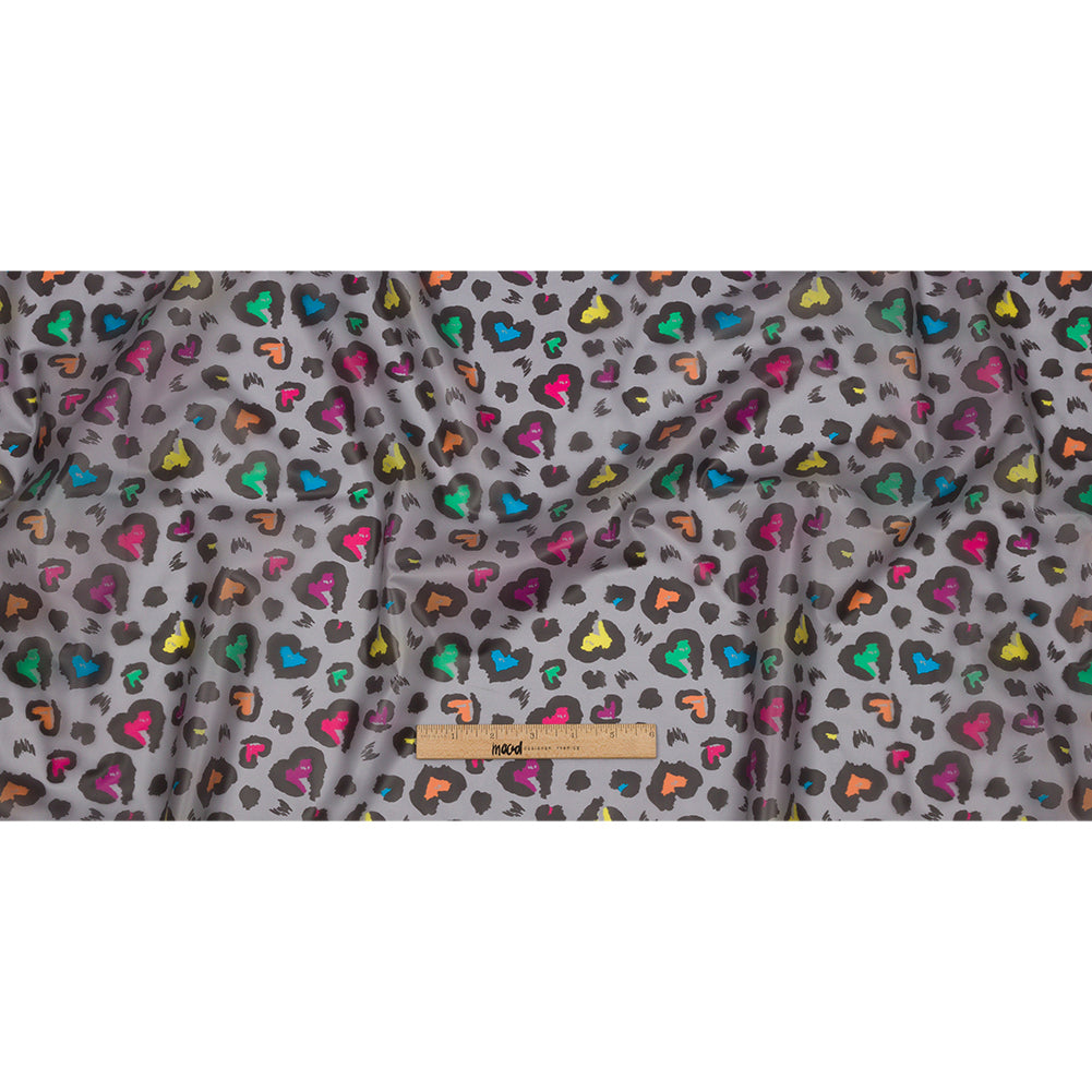 Black and Rainbow Animal Spot Hearts Lightweight Translucent Vinyl Black and Rainbow Animal Spot Hearts Lightweight Translucent Vinyl