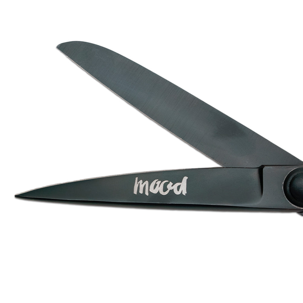 Mood 9" Matte Black Knife-Edge Dressmaker's Shears with Matte Rubber Grips