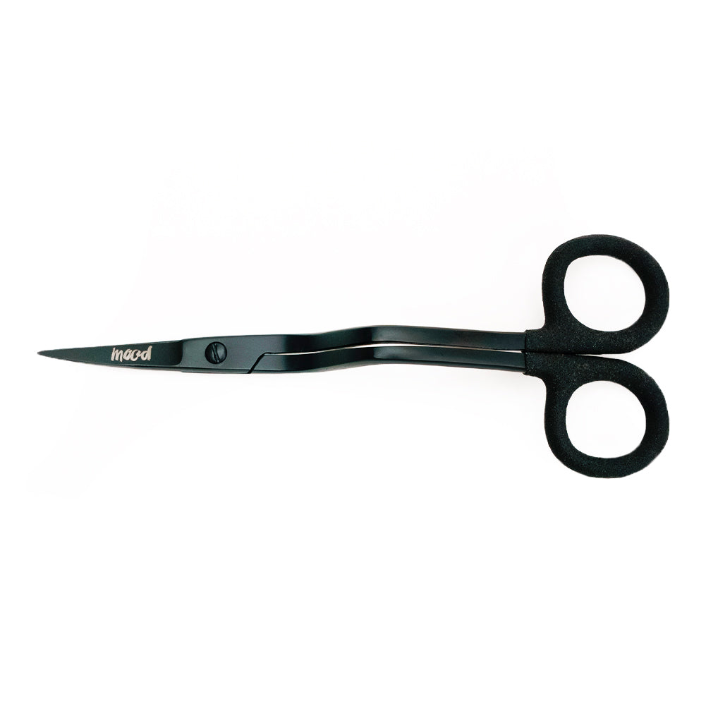 Mood Matte Black Double Curve Scissors with Matte Rubber Grips - 6" Mood Matte Black Double Curve Scissors with Matte Rubber Grips - 6"