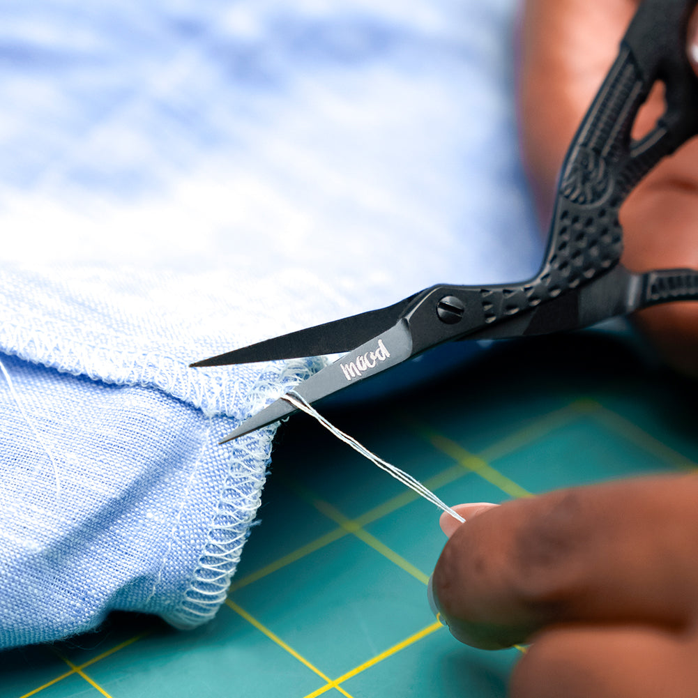 Mood Matte Black Stork Embroidery Snips with Matte Rubber Grips - 4.5" Mood Matte Black Stork Embroidery Snips with Matte Rubber Grips - 4.5"