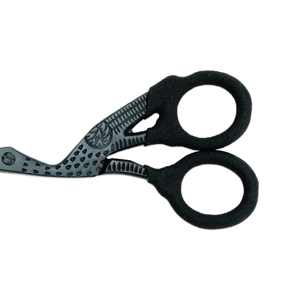 Mood Matte Black Stork Embroidery Snips with Matte Rubber Grips - 4.5" Mood Matte Black Stork Embroidery Snips with Matte Rubber Grips - 4.5"
