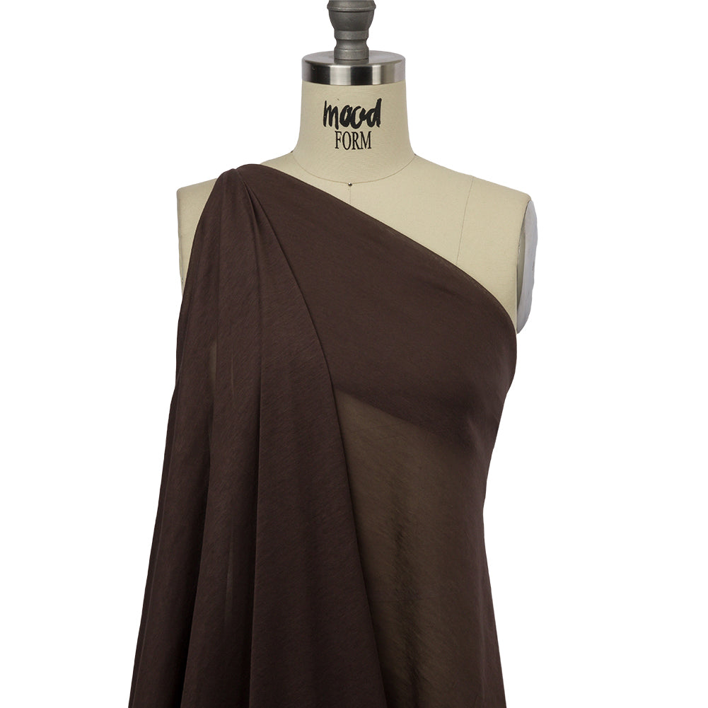 Famous Designer Brown Featherweight Cotton Jersey Drape Famous Designer Brown Featherweight Cotton Jersey Drape