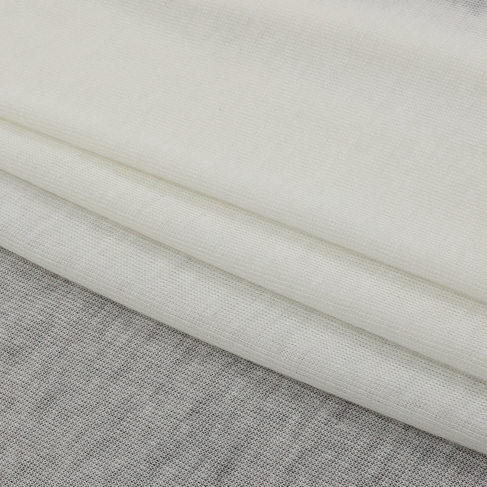 Famous Designer Off White Viscose and Cotton Lightweight Interlock Knit Folded Famous Designer Off White Viscose and Cotton Lightweight Interlock Knit Folded