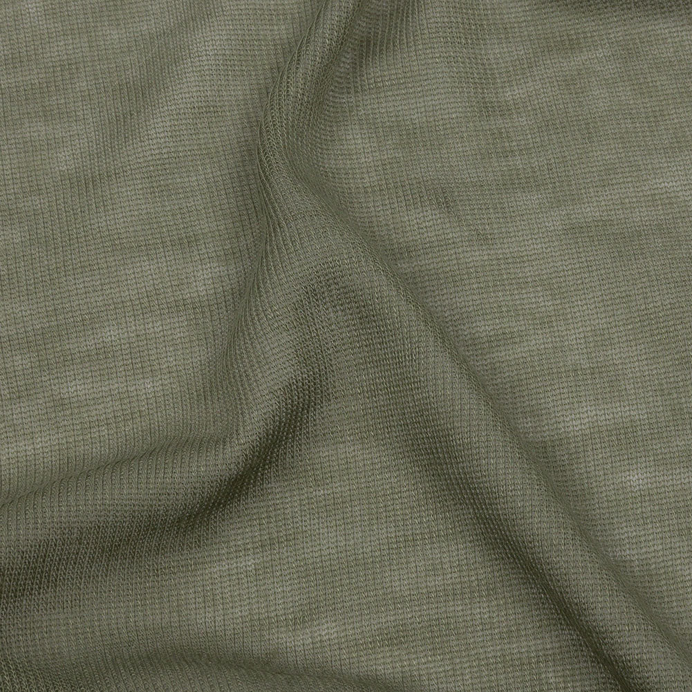 Famous Designer Olive Viscose and Cotton Lightweight Interlock Knit Detail Famous Designer Olive Viscose and Cotton Lightweight Interlock Knit Detail