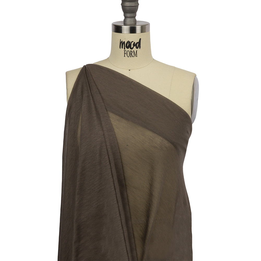 Famous Designer Taupe Featherweight Viscose and Cotton Jersey Drape Famous Designer Taupe Featherweight Viscose and Cotton Jersey Drape