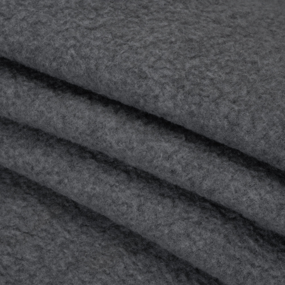 Plush Fleece with Fusible Woven Backing - Heathered Gray - Deadstock Plush Fleece with Fusible Woven Backing - Heathered Gray - Deadstock