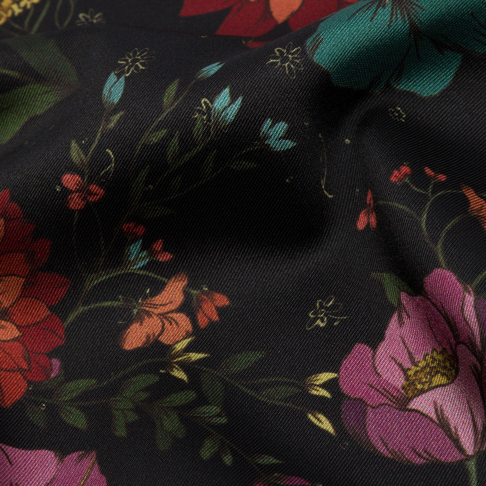 Polyester Twill Print - Purple, Red and Black Floral - Mood Exclusive Antheia's Grace Polyester Twill Print - Purple, Red and Black Floral - Mood Exclusive Antheia's Grace