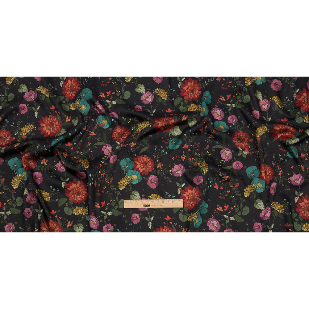 Polyester Twill Print - Purple, Red and Black Floral - Mood Exclusive Antheia's Grace Polyester Twill Print - Purple, Red and Black Floral - Mood Exclusive Antheia's Grace