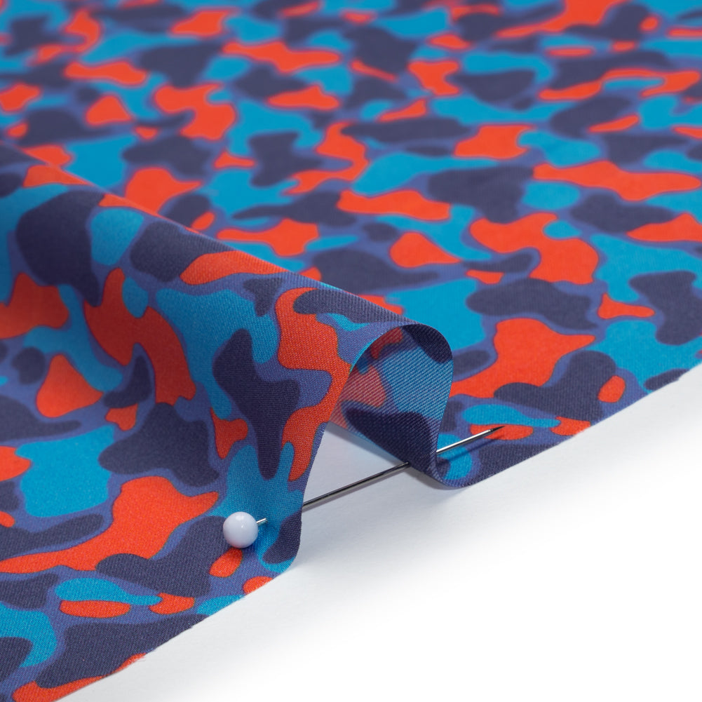 Polyester Charmeuse Print - Red and Blue Abstract - Mood Exclusive Betta Fish Detail Polyester Charmeuse Print - Red and Blue Abstract - Mood Exclusive Betta Fish Detail