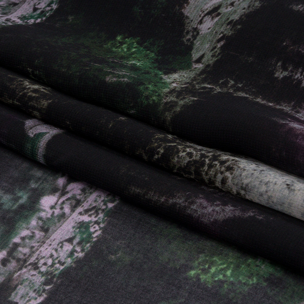 Polyester Chiffon Panel - Purple and Gray Mountain Landscape - Mood Exclusive Mountain Majesties Folded Polyester Chiffon Panel - Purple and Gray Mountain Landscape - Mood Exclusive Mountain Majesties Folded
