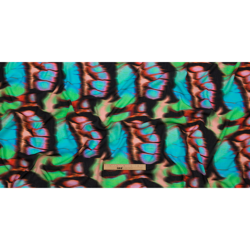 Gauzy Wrinkled Rayon Woven Print - Pink and Green Abstract - Mood Exclusive Butterfly Blur Drape Gauzy Wrinkled Rayon Woven Print - Pink and Green Abstract - Mood Exclusive Butterfly Blur Drape