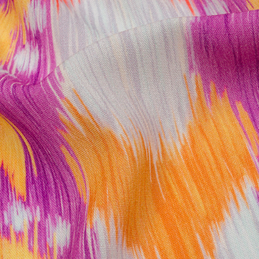 Gauzy Wrinkled Rayon Woven Print - Purple and Yellow Ikat Paisley Stripes - Mood Exclusive Feathered Psyche Folded Gauzy Wrinkled Rayon Woven Print - Purple and Yellow Ikat Paisley Stripes - Mood Exclusive Feathered Psyche Folded