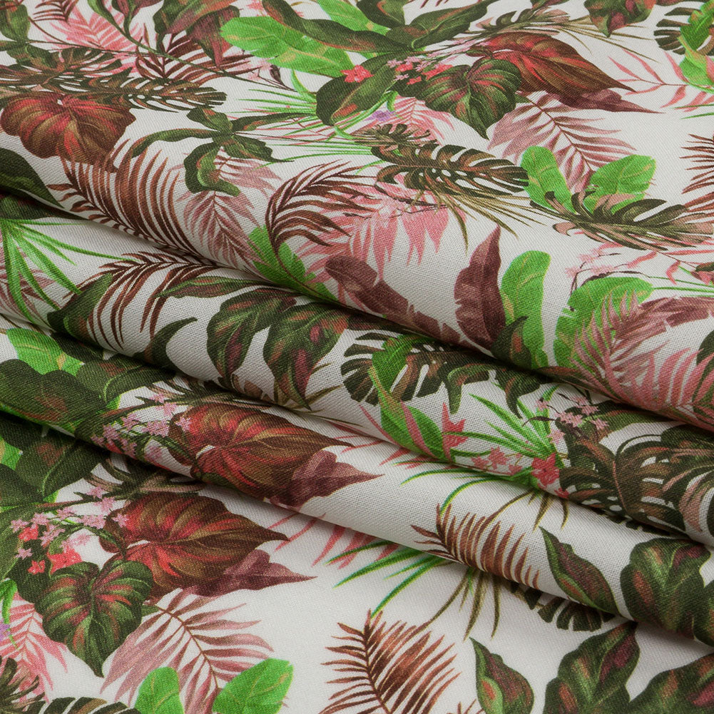 Mood Exclusive White Poison Gardens Viscose Shirting - Folded Mood Exclusive White Poison Gardens Viscose Shirting - Folded