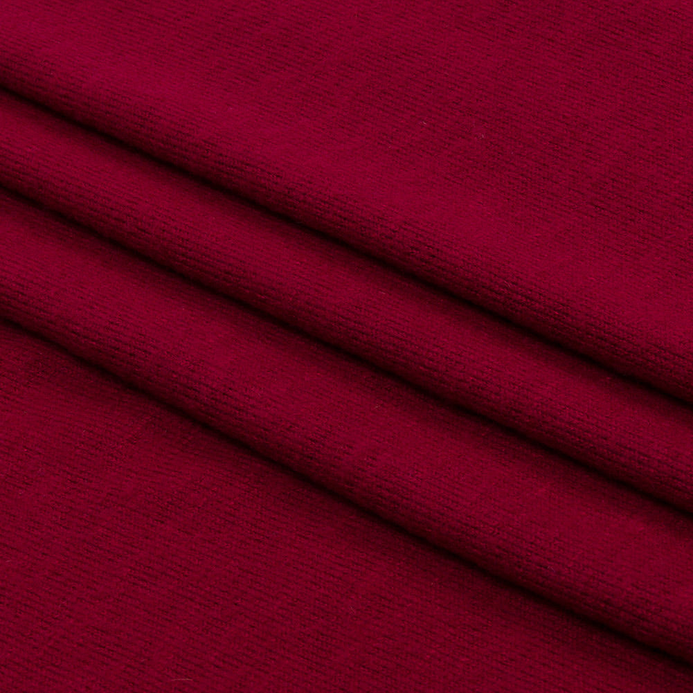 Cranberry Brushed Stretch Rayon and Polyester Sweater Knit Folded Cranberry Brushed Stretch Rayon and Polyester Sweater Knit Folded