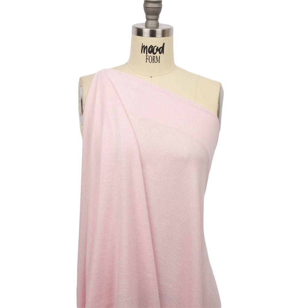 Light Pink Brushed Stretch Rayon and Polyester Sweater Knit Drape Light Pink Brushed Stretch Rayon and Polyester Sweater Knit Drape