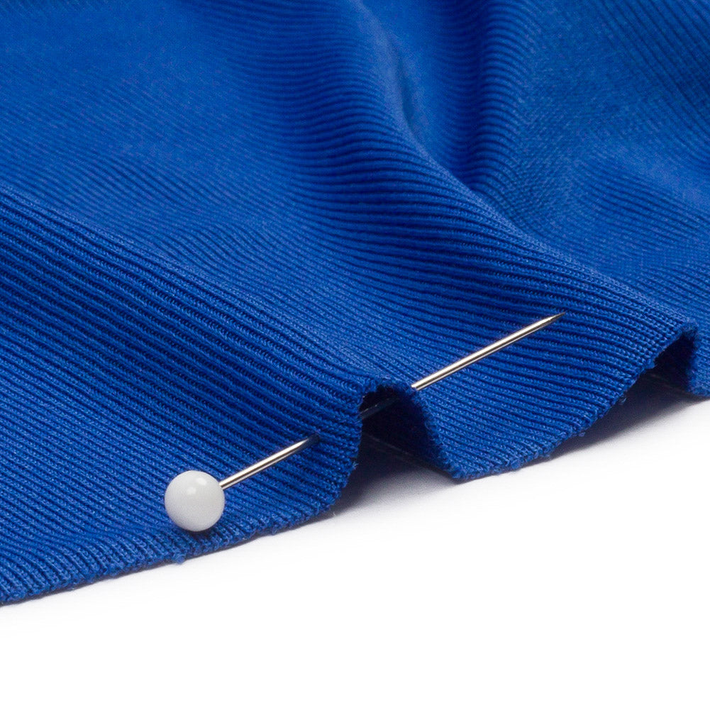 Metro Blue Stretch Polyester 1x1 Rib Knit Detail Metro Blue Stretch Polyester 1x1 Rib Knit Detail