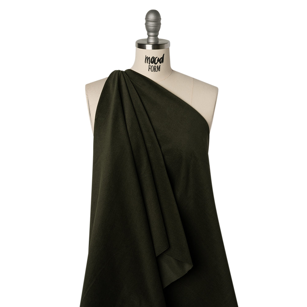 Featherwale Cotton Corduroy - Olive Green - Dawn Collection Drape Featherwale Cotton Corduroy - Olive Green - Dawn Collection Drape