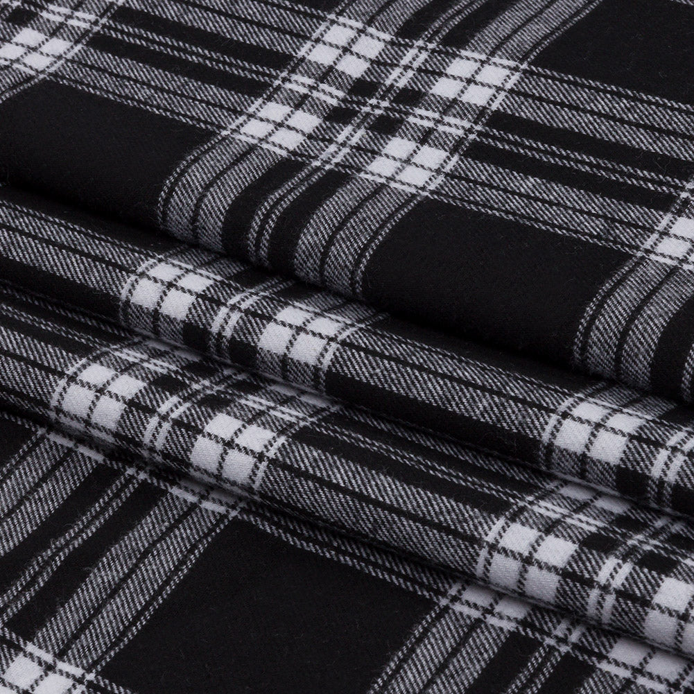 Black and White Plaid Cotton Flannel Black and White Plaid Cotton Flannel
