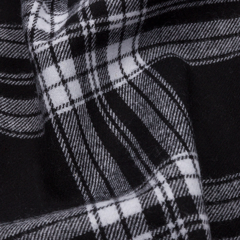 Black and White Plaid Cotton Flannel Black and White Plaid Cotton Flannel