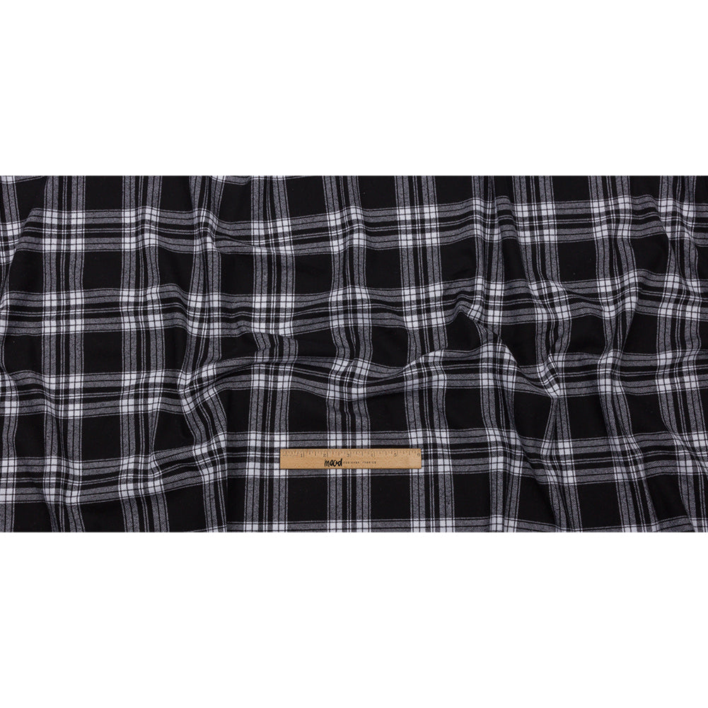 Black and White Plaid Cotton Flannel Black and White Plaid Cotton Flannel