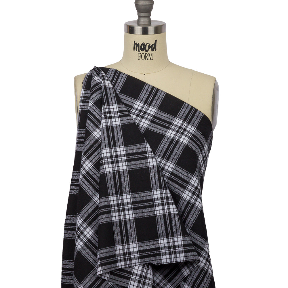 Black and White Plaid Cotton Flannel Black and White Plaid Cotton Flannel