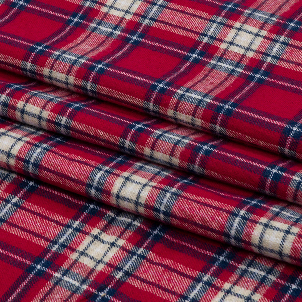 Red, White and Blue Plaid Cotton Flannel Red, White and Blue Plaid Cotton Flannel