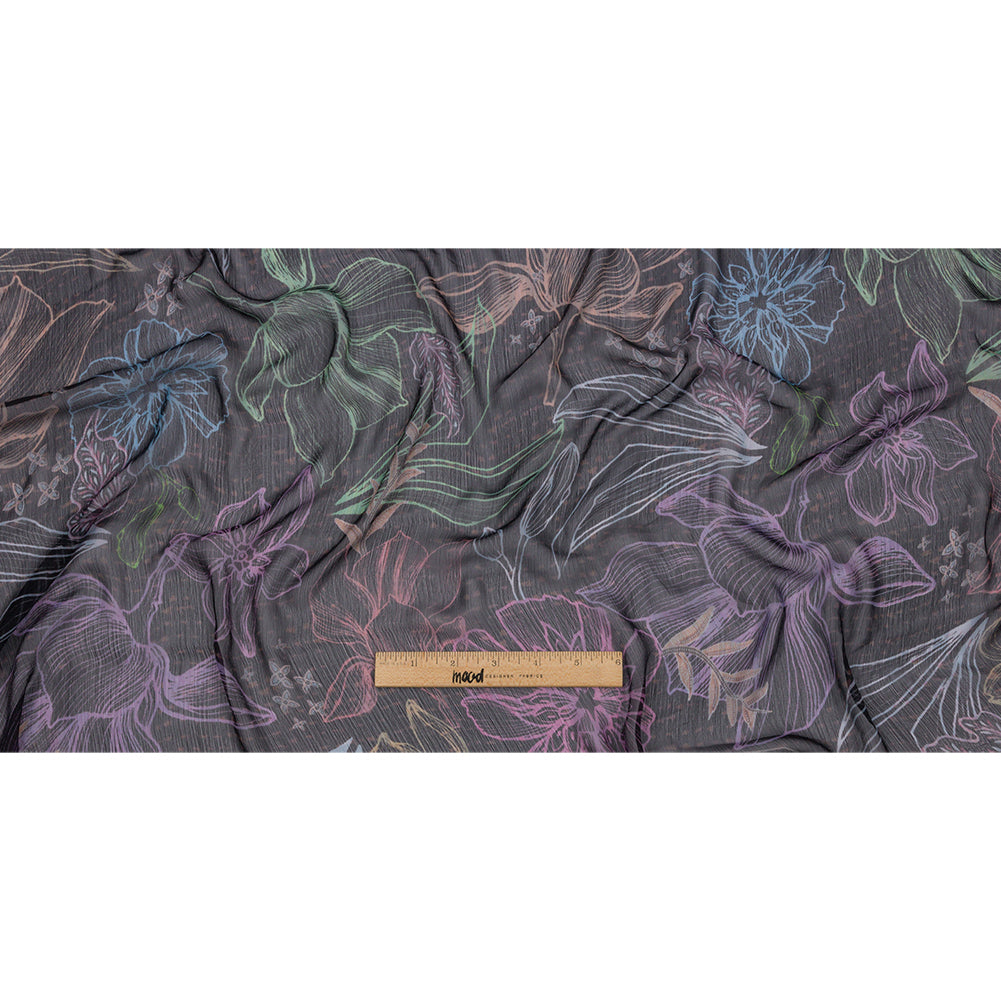 Mood Exclusive Purple Tunnel of Wonder Crinkled Polyester Chiffon Full Mood Exclusive Purple Tunnel of Wonder Crinkled Polyester Chiffon Full