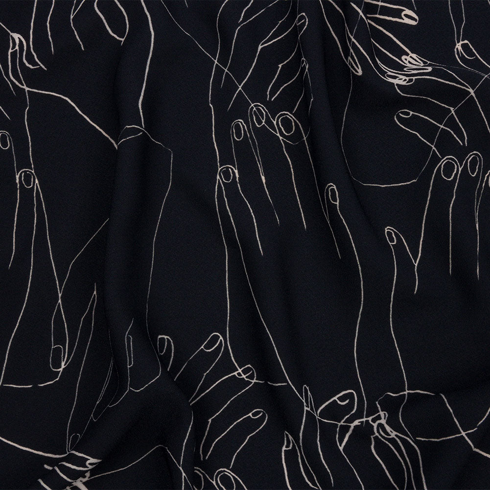 Polyester Crepe Print - Midnight Hands - Mood Exclusive Touch of Elegance Polyester Crepe Print - Midnight Hands - Mood Exclusive Touch of Elegance