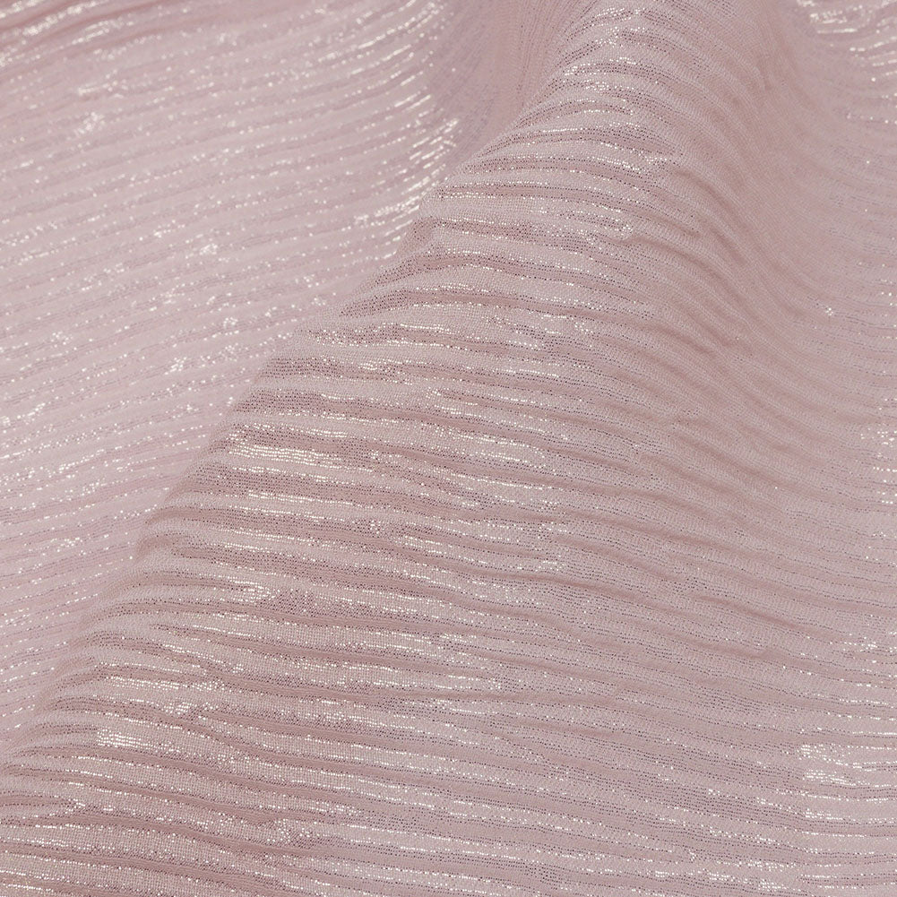 Polyester Chiffon Plisse with All-Over Foil - Pink and Gold - Honey Collection Polyester Chiffon Plisse with All-Over Foil - Pink and Gold - Honey Collection