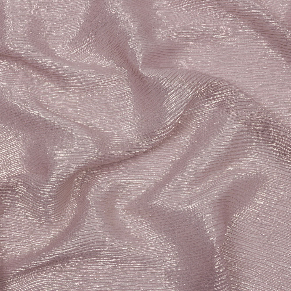 Polyester Chiffon Plisse with All-Over Foil - Mauve and Gold - Honey Collection Polyester Chiffon Plisse with All-Over Foil - Mauve and Gold - Honey Collection