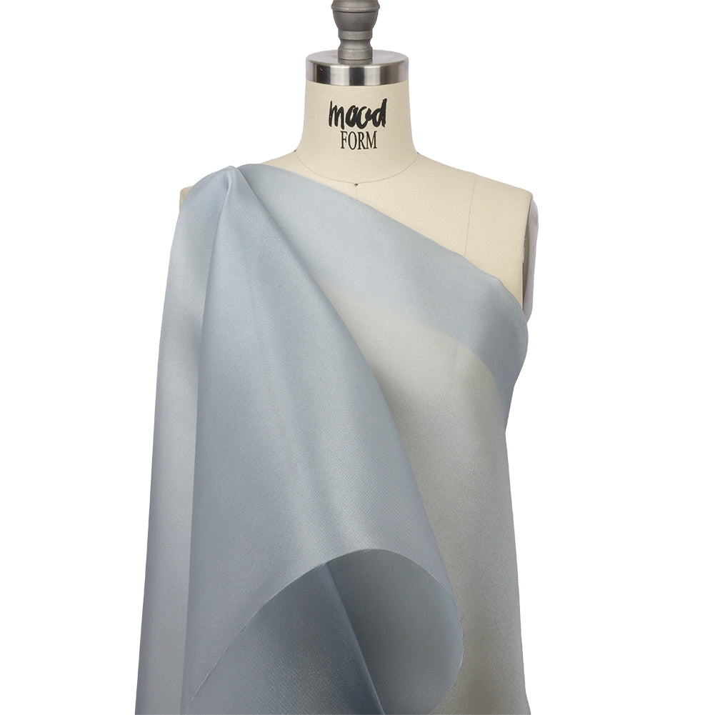Polyester Twill Organdy - Shimmering Dusty Blue - Quinn Collection - Drape Polyester Twill Organdy - Shimmering Dusty Blue - Quinn Collection - Drape