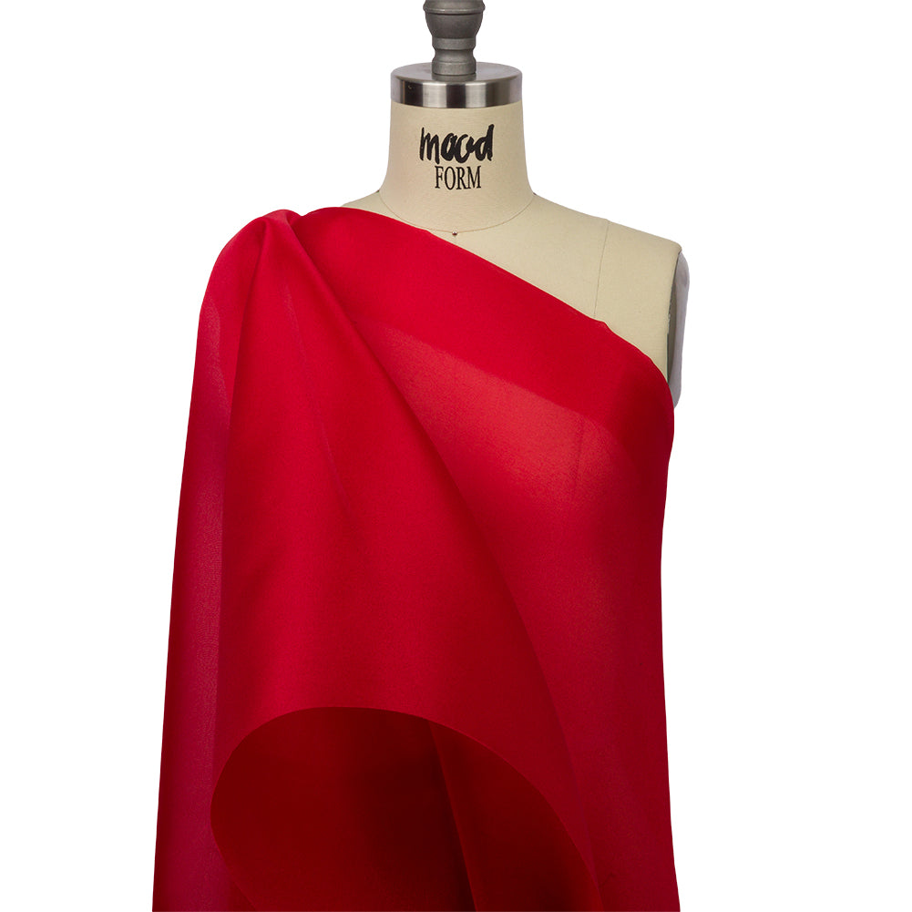 Polyester Twill Organdy - Shimmering Red - Quinn Collection - Drape Polyester Twill Organdy - Shimmering Red - Quinn Collection - Drape
