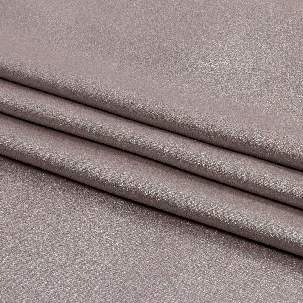 Ultra-Smooth Polyester Georgette with Foiling - Taupe and Silver - Valeria Collection - Folded Ultra-Smooth Polyester Georgette with Foiling - Taupe and Silver - Valeria Collection - Folded