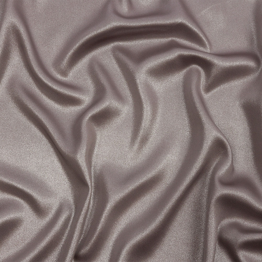 Ultra-Smooth Polyester Georgette with Foiling - Taupe and Silver - Valeria Collection Ultra-Smooth Polyester Georgette with Foiling - Taupe and Silver - Valeria Collection