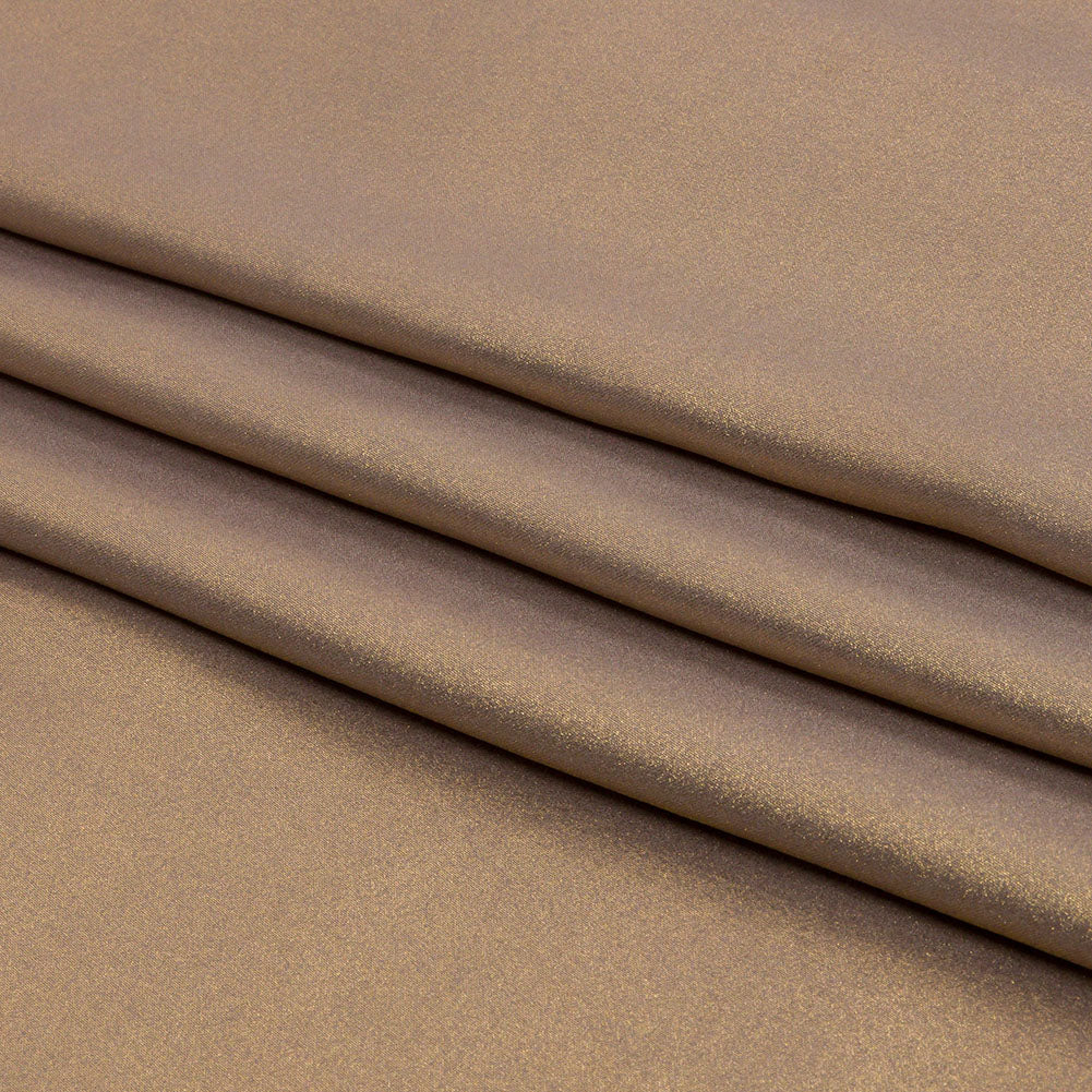 Ultra-Smooth Polyester Georgette with Foiling - Taupe and Gold - Valeria Collection - Folded Ultra-Smooth Polyester Georgette with Foiling - Taupe and Gold - Valeria Collection - Folded