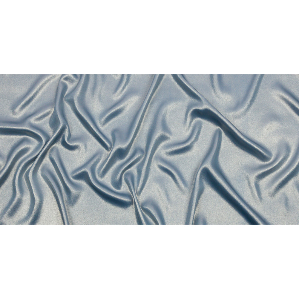 Ultra-Smooth Polyester Georgette with Foiling - Blue and Silver - Valeria Collection - Full Ultra-Smooth Polyester Georgette with Foiling - Blue and Silver - Valeria Collection - Full