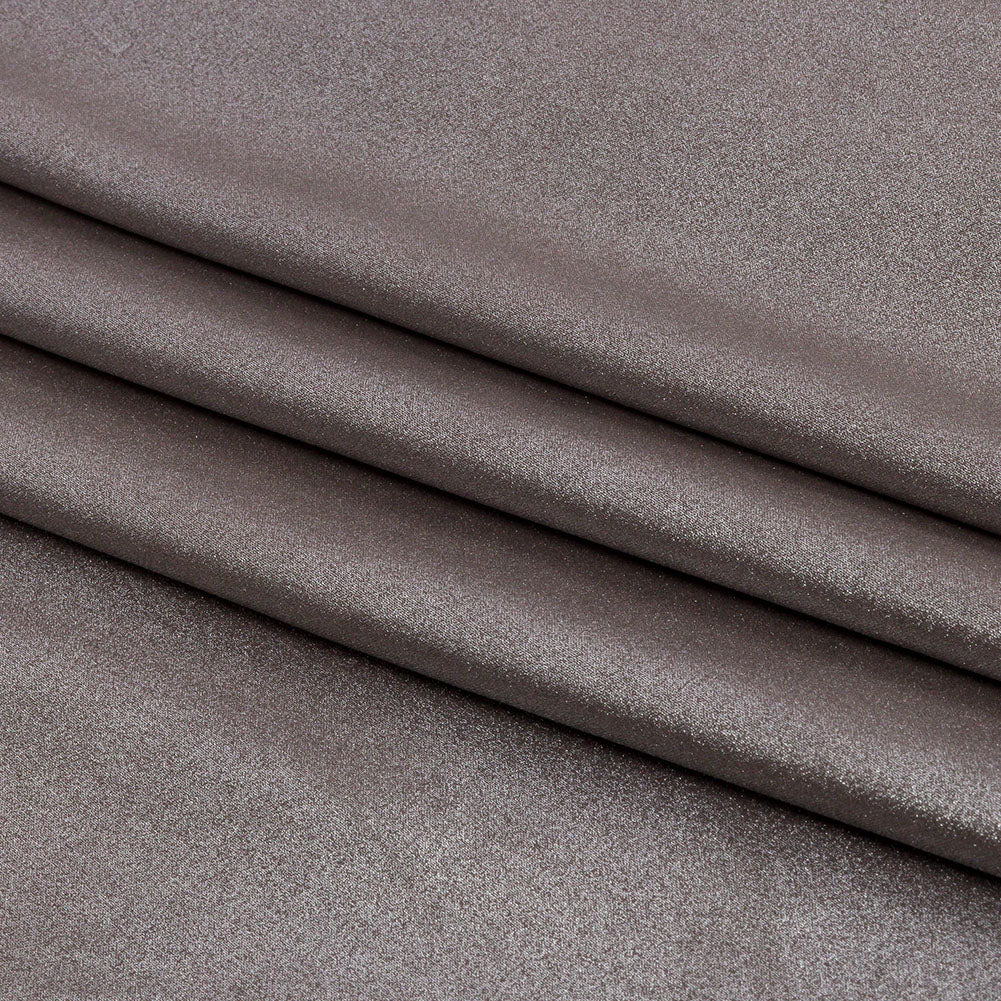 Ultra-Smooth Polyester Georgette with Foiling - Brown and Silver - Valeria Collection - Folded Ultra-Smooth Polyester Georgette with Foiling - Brown and Silver - Valeria Collection - Folded