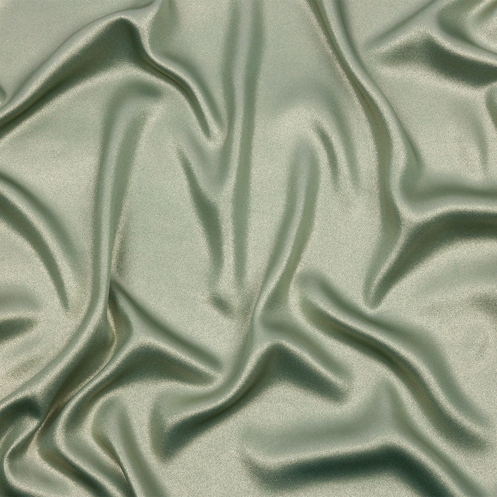 Ultra-Smooth Polyester Georgette with Foiling - Sage and Gold - Valeria Collection Ultra-Smooth Polyester Georgette with Foiling - Sage and Gold - Valeria Collection
