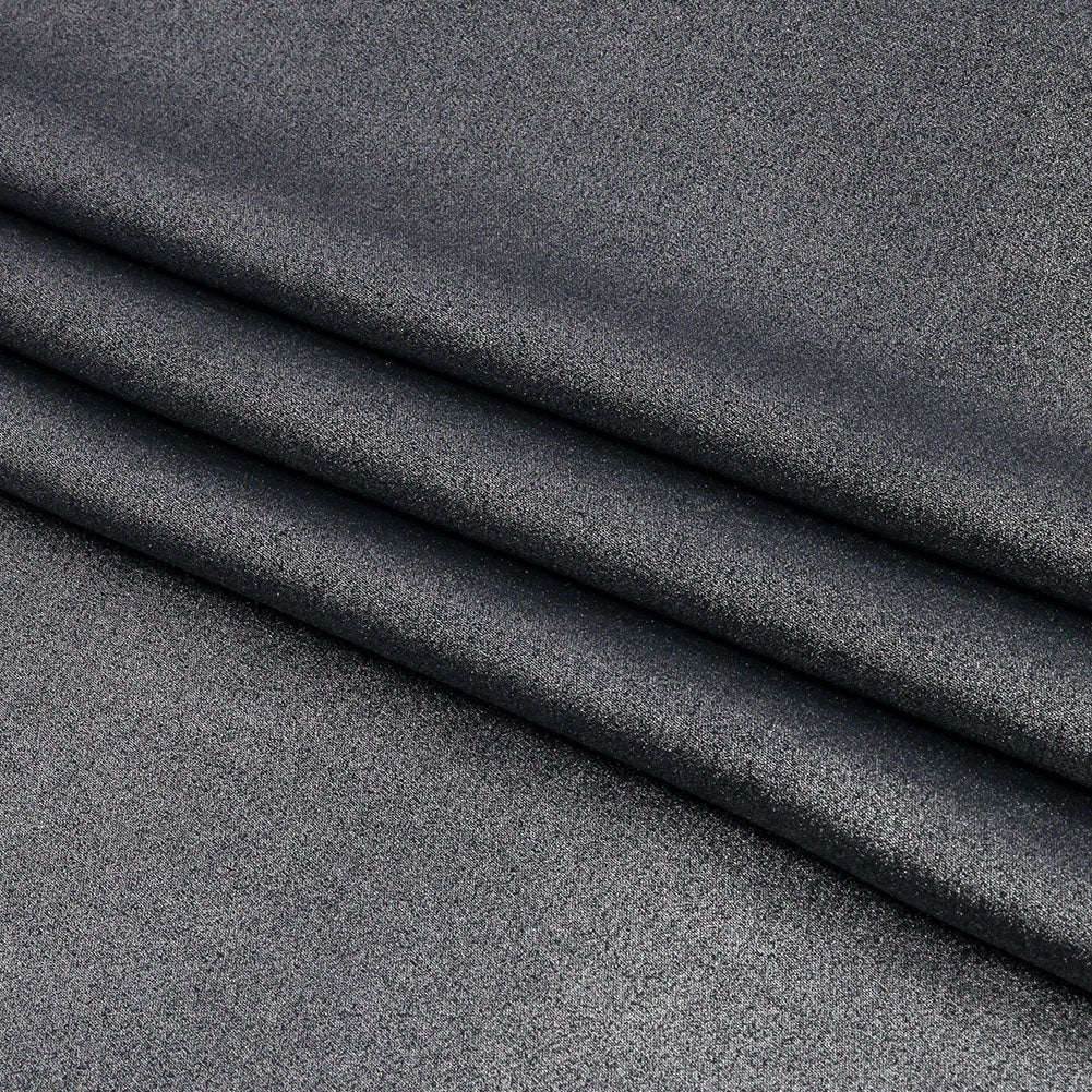 Ultra-Smooth Polyester Georgette with Foiling - Midnight and Silver - Valeria Collection - Folded Ultra-Smooth Polyester Georgette with Foiling - Midnight and Silver - Valeria Collection - Folded