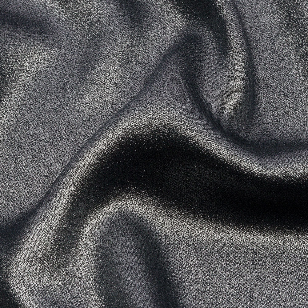 Ultra-Smooth Polyester Georgette with Foiling - Midnight and Silver - Valeria Collection - Detail Ultra-Smooth Polyester Georgette with Foiling - Midnight and Silver - Valeria Collection - Detail