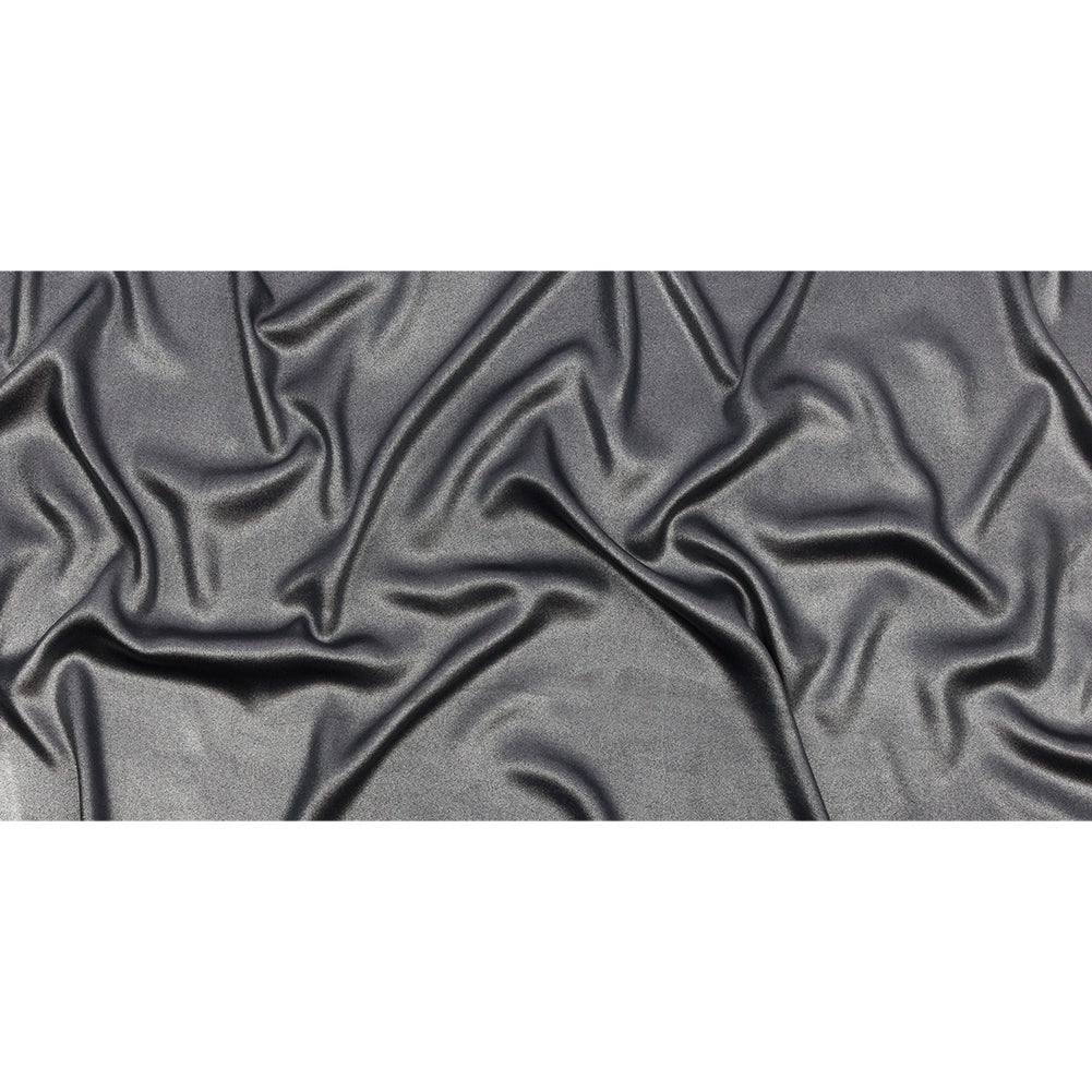 Ultra-Smooth Polyester Georgette with Foiling - Midnight and Silver - Valeria Collection - Full Ultra-Smooth Polyester Georgette with Foiling - Midnight and Silver - Valeria Collection - Full