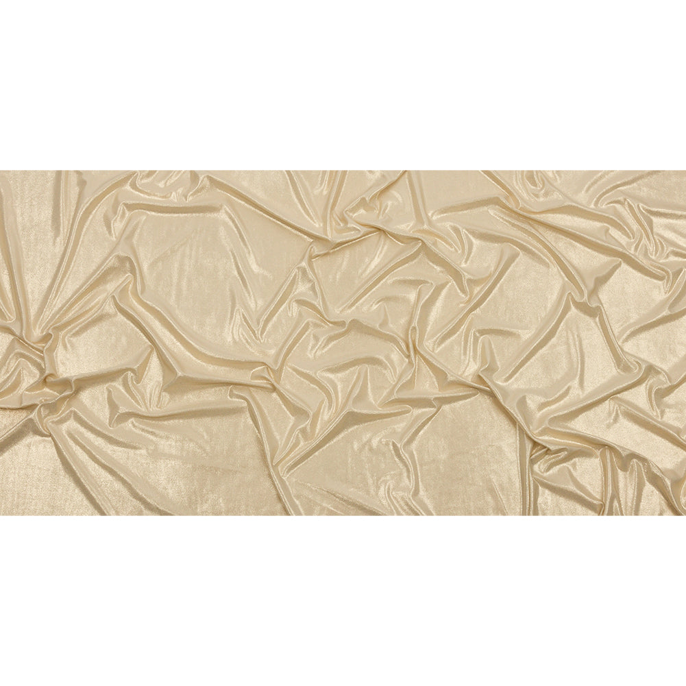 Polyester Interlock Knit with Gold Foiling - Sand - Oriana Collection Polyester Interlock Knit with Gold Foiling - Sand - Oriana Collection