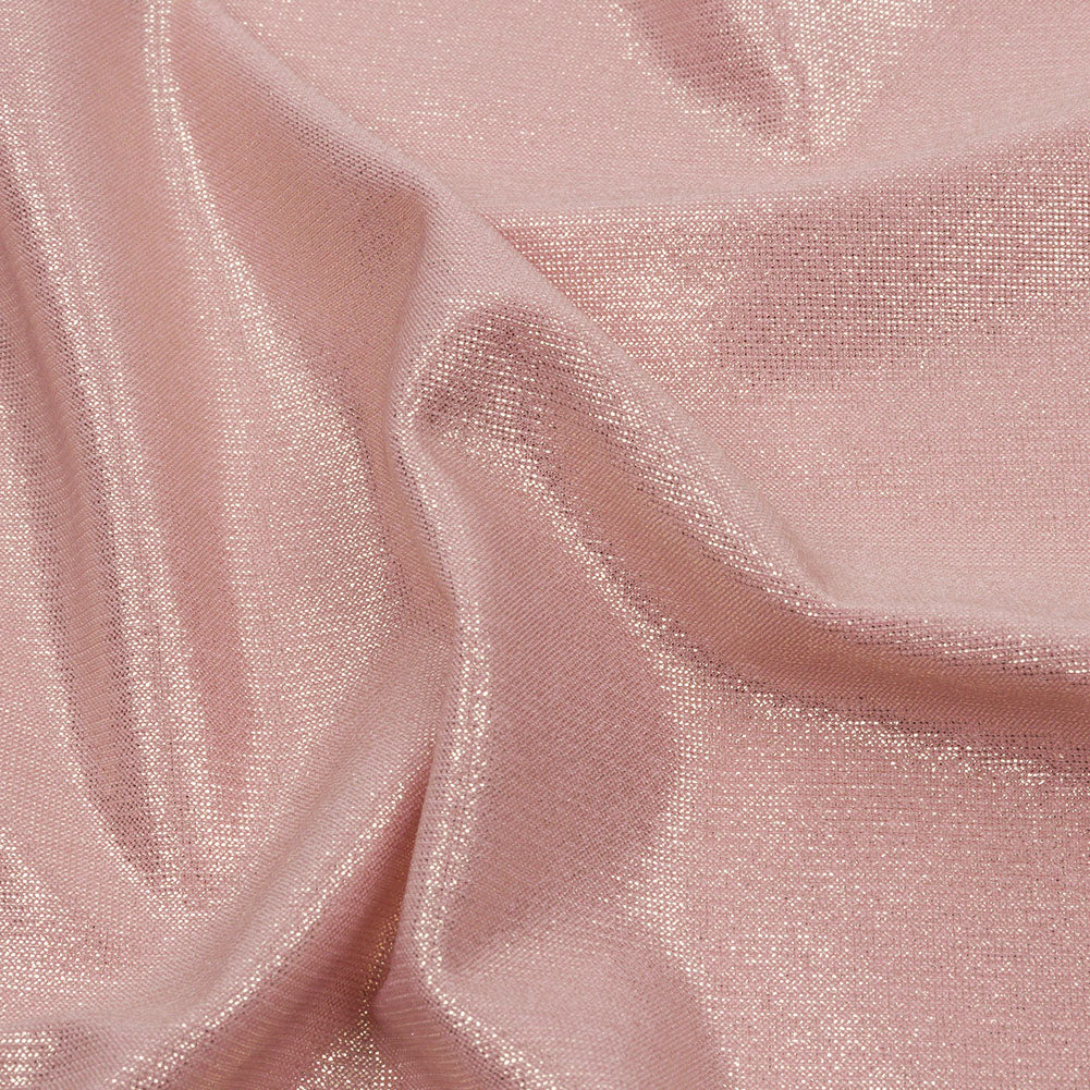 Foiled ITY Interlock Knit - Pink and Gold - Gaby Collection Foiled ITY Interlock Knit - Pink and Gold - Gaby Collection