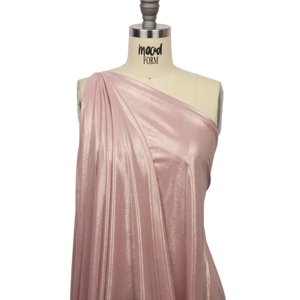 Foiled ITY Interlock Knit - Pink and Gold - Gaby Collection Foiled ITY Interlock Knit - Pink and Gold - Gaby Collection