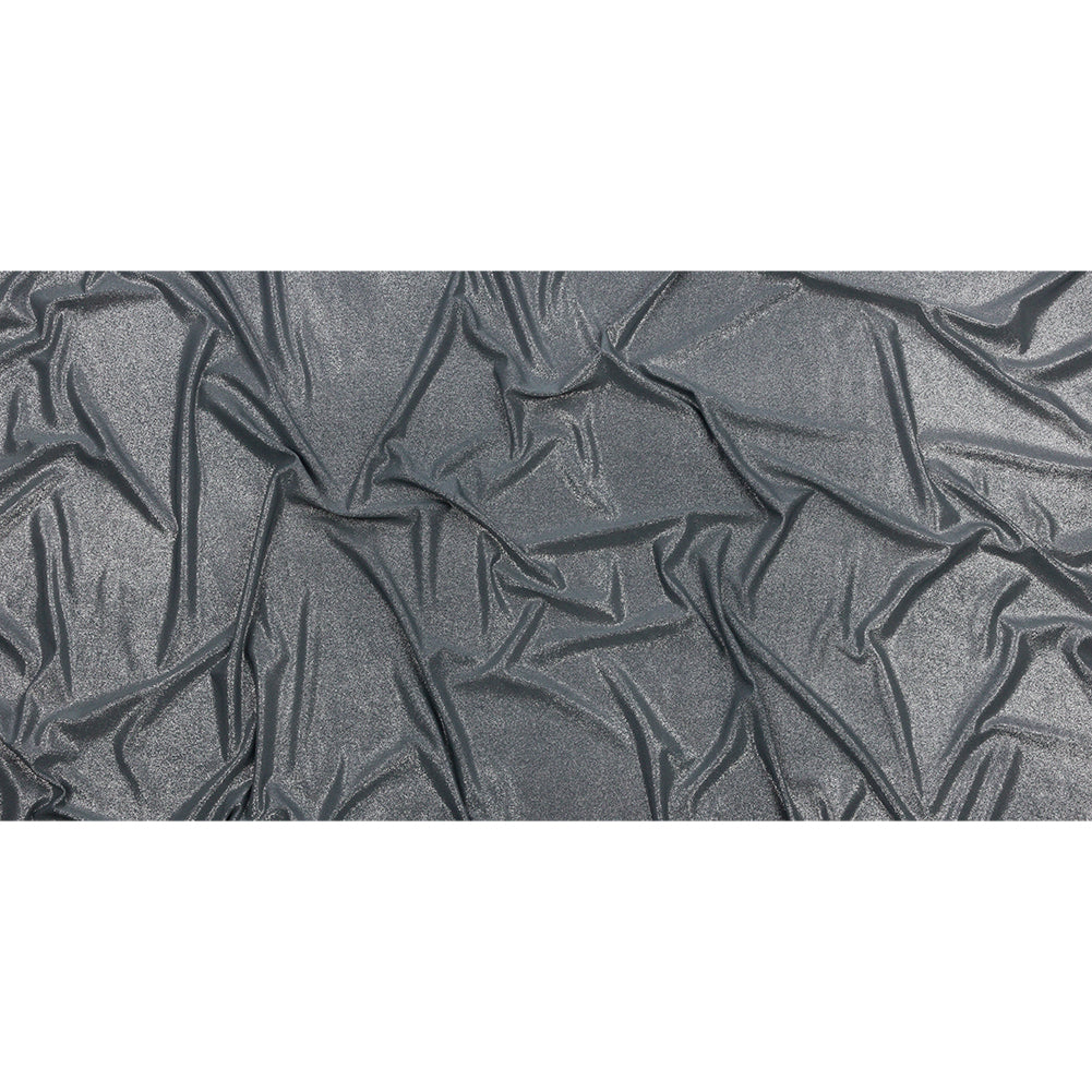 Foiled ITY Interlock Knit - Steel Gray and Silver - Gaby Collection